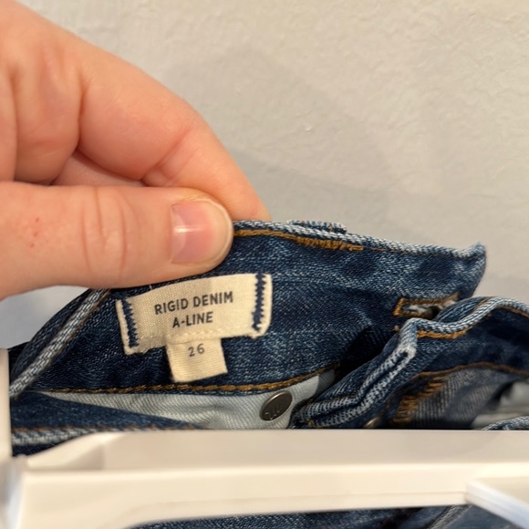 Madewell Women’s Rigid Denim A-line Mini Skirt Hughes Wash Button-Front Size 26 - Picture 6 of 6